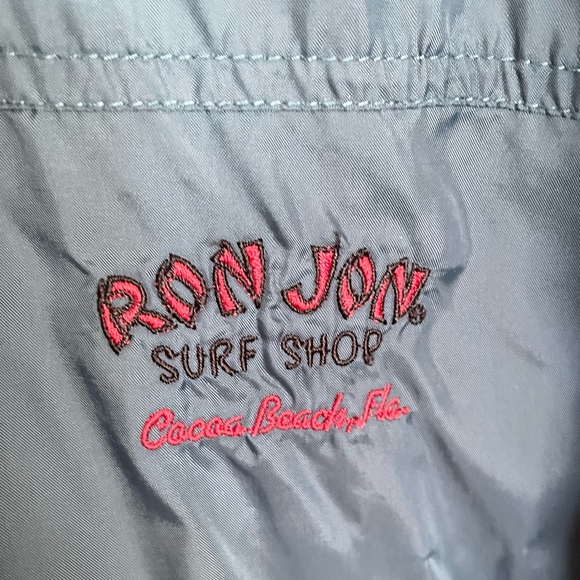 Ron Jon Surf Shop Cocoa Beach FL Mens XL Turquoise Windbreaker Zip-Up Jacket - Picture 2 of 5